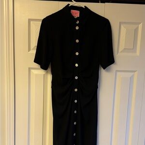 Kate Spade Navy Midi Dress with Button Detail